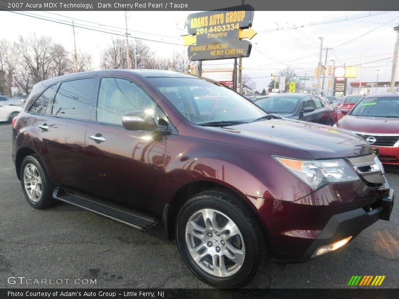 Dark Cherry Red Pearl / Taupe 2007 Acura MDX Technology