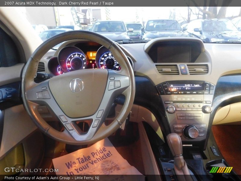 Dark Cherry Red Pearl / Taupe 2007 Acura MDX Technology