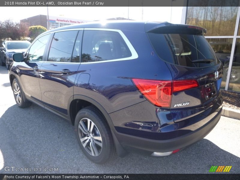 Obsidian Blue Pearl / Gray 2018 Honda Pilot EX-L AWD
