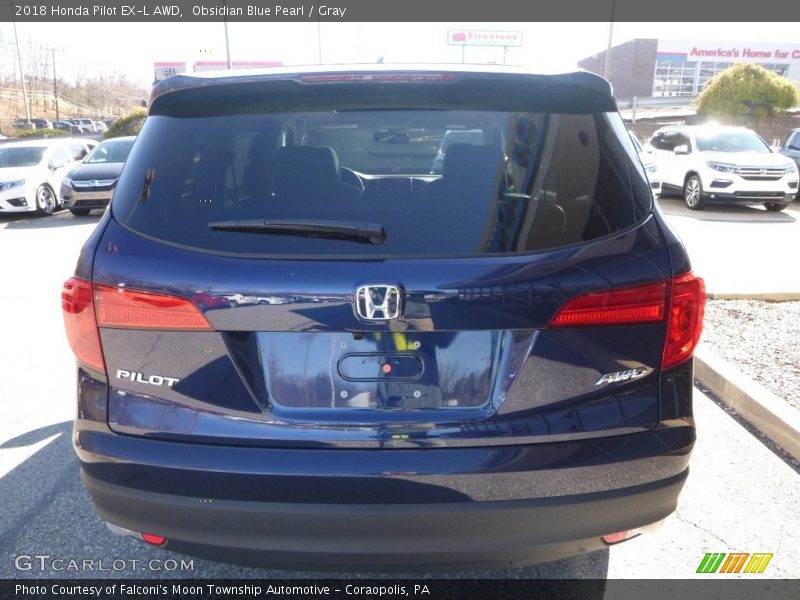 Obsidian Blue Pearl / Gray 2018 Honda Pilot EX-L AWD