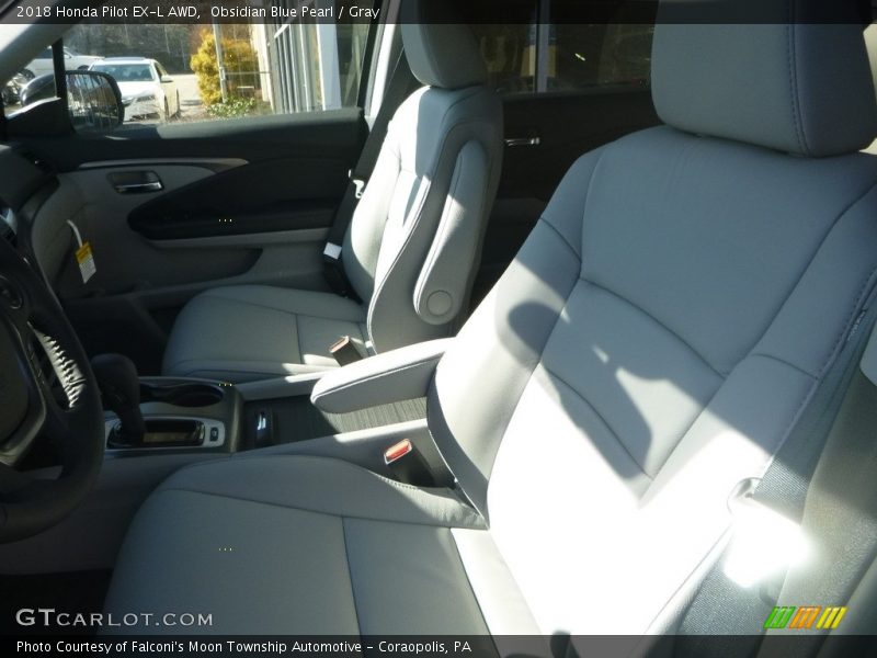 Obsidian Blue Pearl / Gray 2018 Honda Pilot EX-L AWD