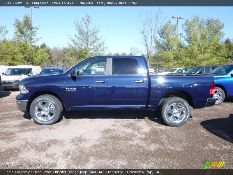 True Blue Pearl / Black/Diesel Gray 2018 Ram 1500 Big Horn Crew Cab 4x4