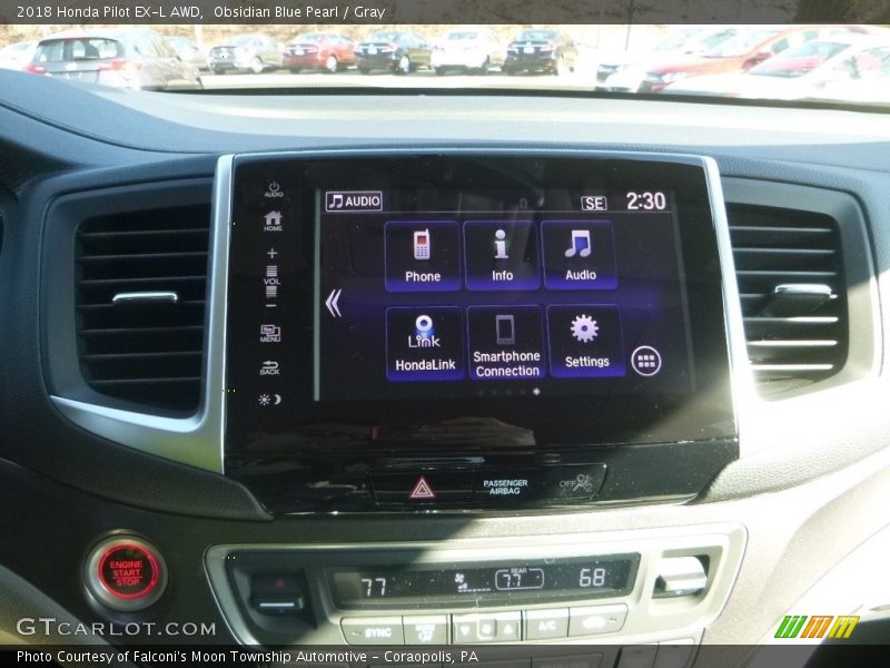 Obsidian Blue Pearl / Gray 2018 Honda Pilot EX-L AWD