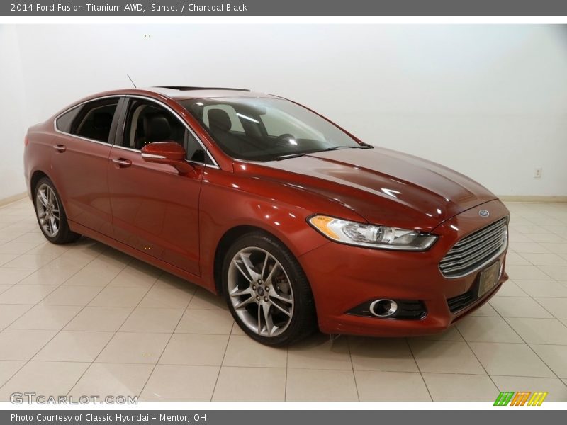 Sunset / Charcoal Black 2014 Ford Fusion Titanium AWD