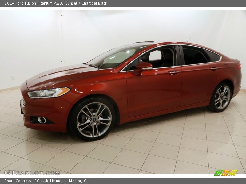 Sunset / Charcoal Black 2014 Ford Fusion Titanium AWD