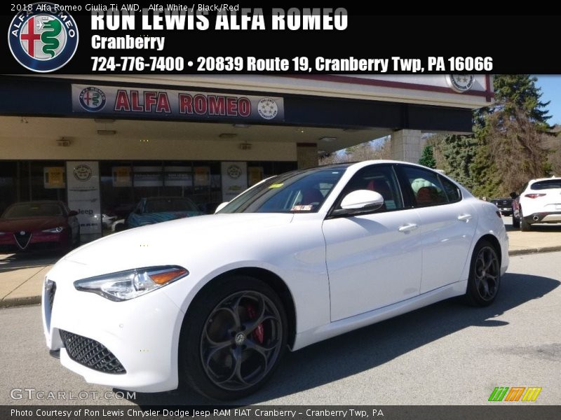 Alfa White / Black/Red 2018 Alfa Romeo Giulia Ti AWD