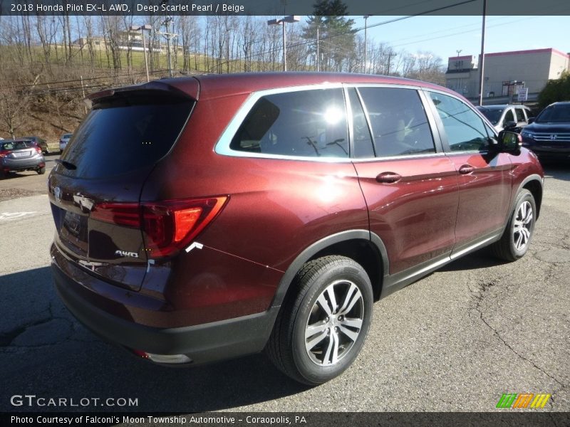 Deep Scarlet Pearl / Beige 2018 Honda Pilot EX-L AWD