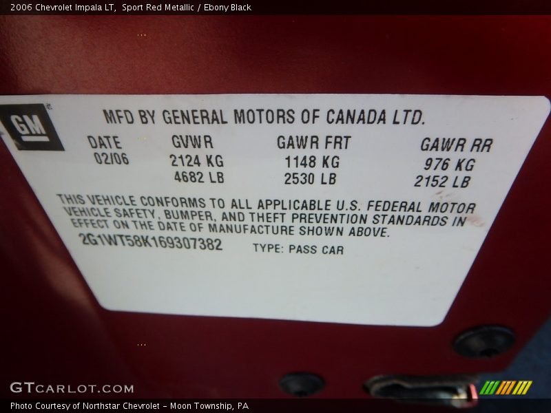 Sport Red Metallic / Ebony Black 2006 Chevrolet Impala LT