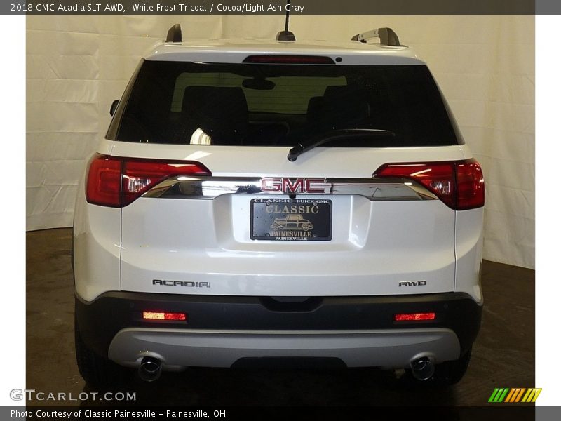White Frost Tricoat / Cocoa/Light Ash Gray 2018 GMC Acadia SLT AWD