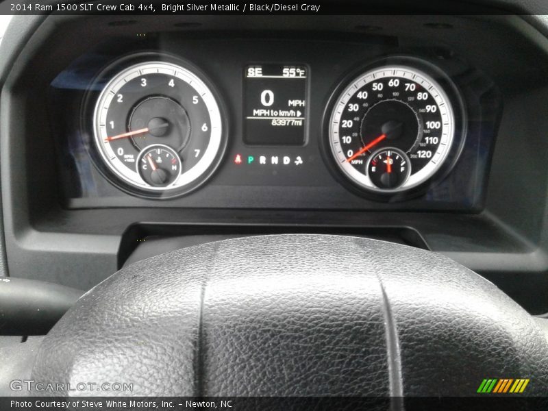 Bright Silver Metallic / Black/Diesel Gray 2014 Ram 1500 SLT Crew Cab 4x4
