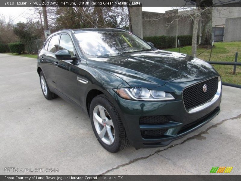 British Racing Green Metallic / Latte 2018 Jaguar F-PACE 20d AWD Premium