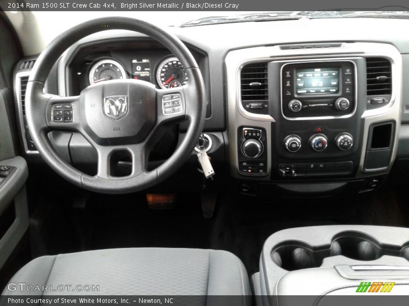 Bright Silver Metallic / Black/Diesel Gray 2014 Ram 1500 SLT Crew Cab 4x4