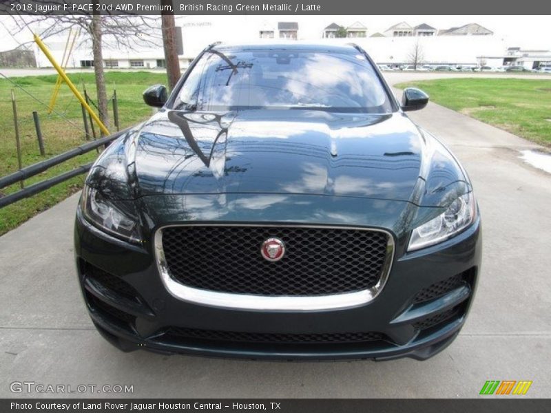British Racing Green Metallic / Latte 2018 Jaguar F-PACE 20d AWD Premium