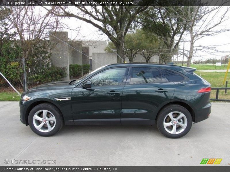 British Racing Green Metallic / Latte 2018 Jaguar F-PACE 20d AWD Premium