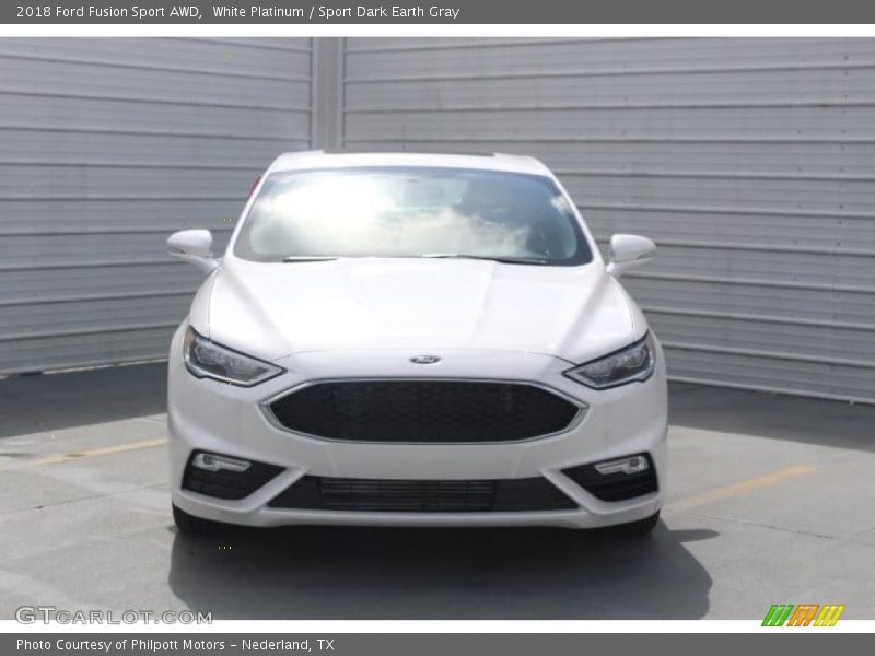 White Platinum / Sport Dark Earth Gray 2018 Ford Fusion Sport AWD