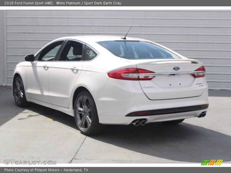White Platinum / Sport Dark Earth Gray 2018 Ford Fusion Sport AWD