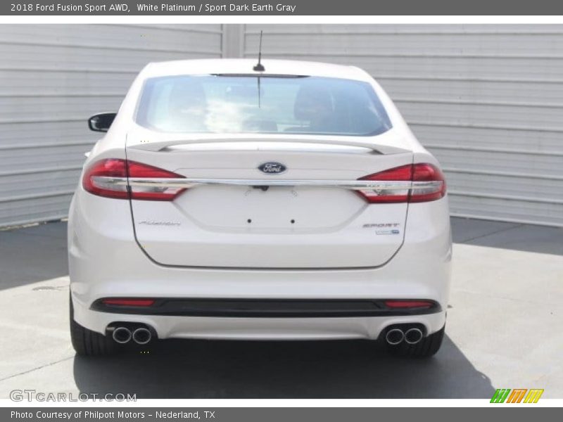 White Platinum / Sport Dark Earth Gray 2018 Ford Fusion Sport AWD