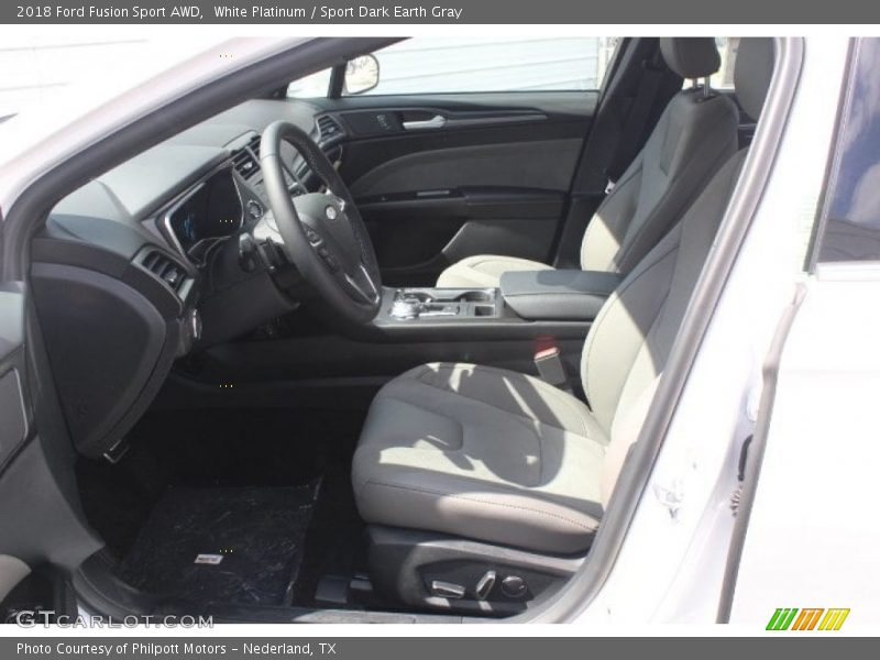 White Platinum / Sport Dark Earth Gray 2018 Ford Fusion Sport AWD