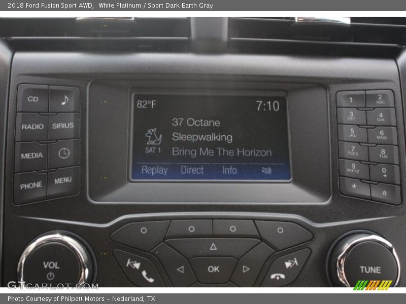 White Platinum / Sport Dark Earth Gray 2018 Ford Fusion Sport AWD
