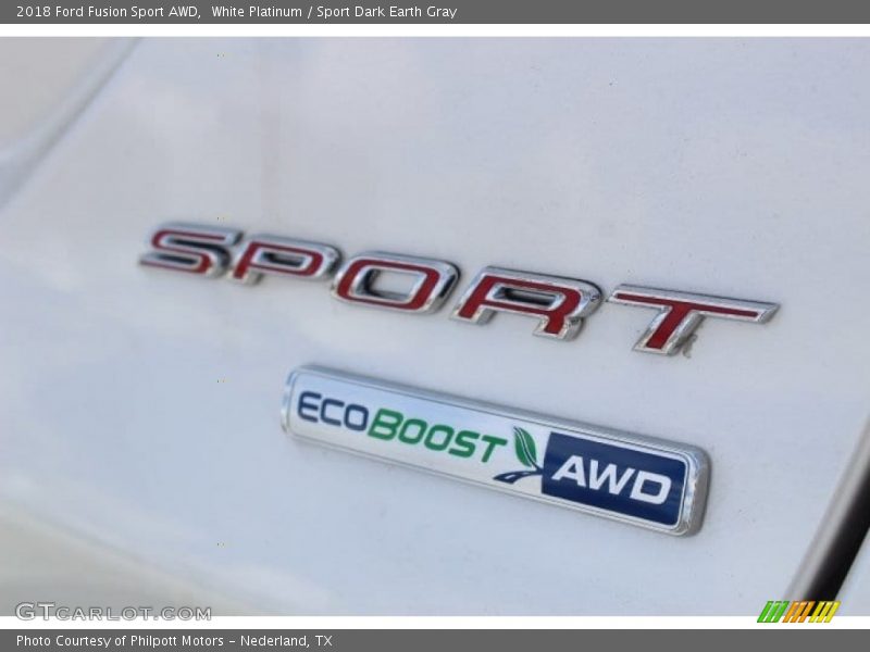 White Platinum / Sport Dark Earth Gray 2018 Ford Fusion Sport AWD