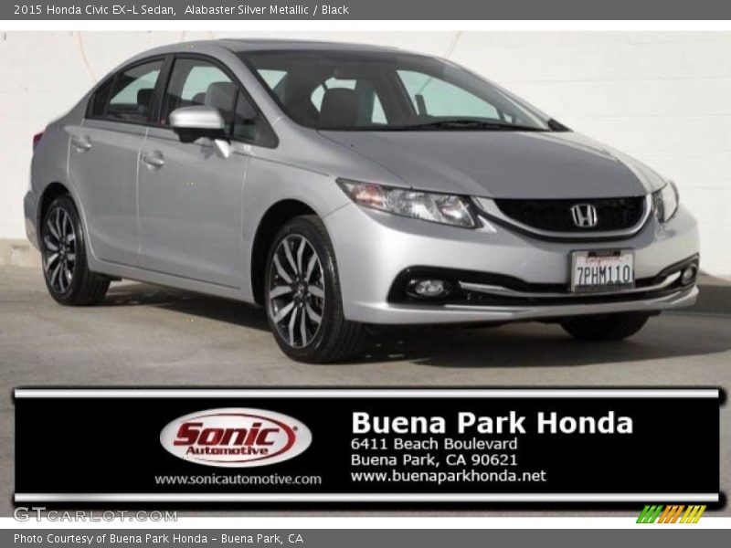 Alabaster Silver Metallic / Black 2015 Honda Civic EX-L Sedan