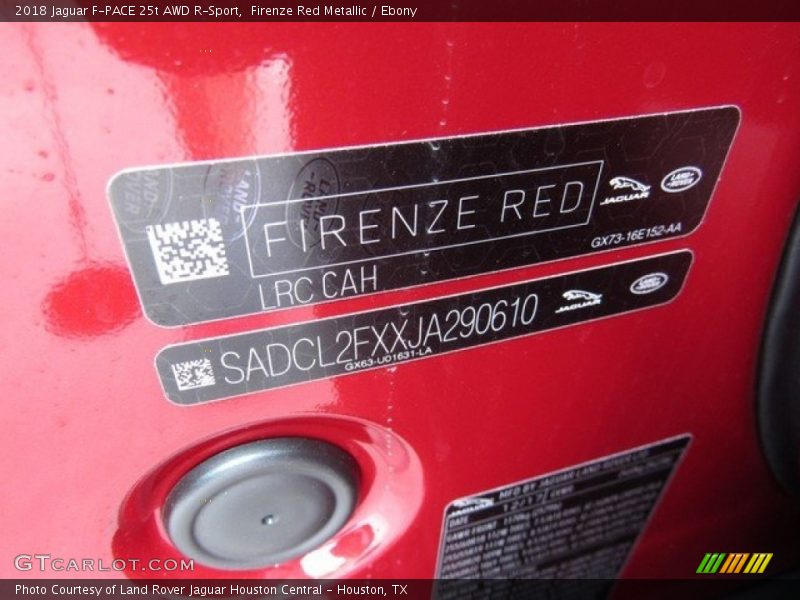Firenze Red Metallic / Ebony 2018 Jaguar F-PACE 25t AWD R-Sport