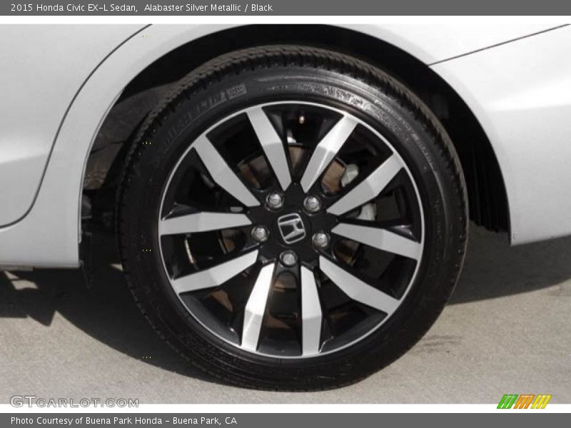 Alabaster Silver Metallic / Black 2015 Honda Civic EX-L Sedan