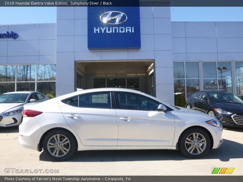 Symphony Silver / Black 2018 Hyundai Elantra Value Edition