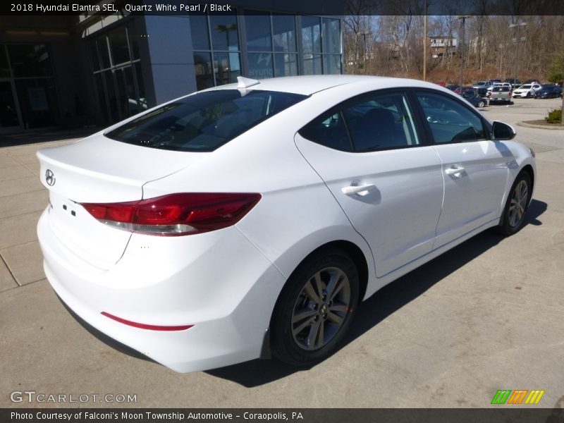 Quartz White Pearl / Black 2018 Hyundai Elantra SEL