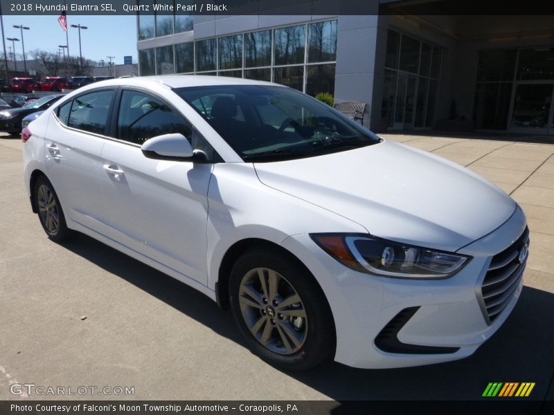 Quartz White Pearl / Black 2018 Hyundai Elantra SEL