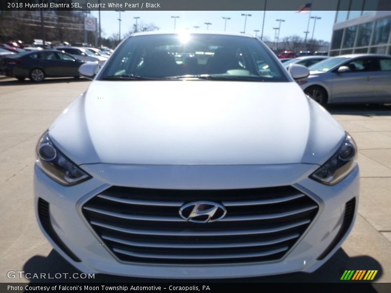 Quartz White Pearl / Black 2018 Hyundai Elantra SEL