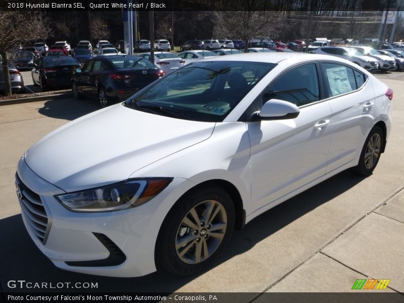 Quartz White Pearl / Black 2018 Hyundai Elantra SEL