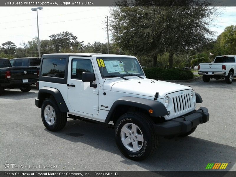 Bright White / Black 2018 Jeep Wrangler Sport 4x4