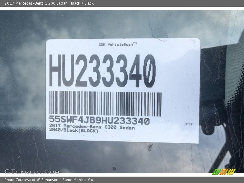 Black / Black 2017 Mercedes-Benz C 300 Sedan