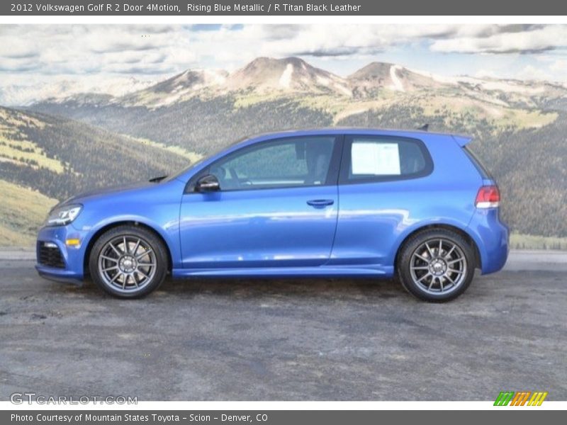 Rising Blue Metallic / R Titan Black Leather 2012 Volkswagen Golf R 2 Door 4Motion