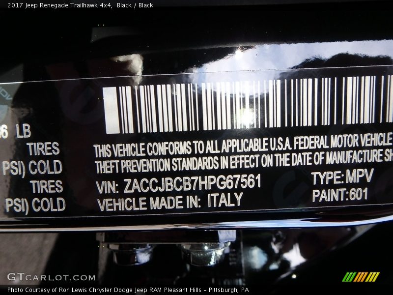 Black / Black 2017 Jeep Renegade Trailhawk 4x4