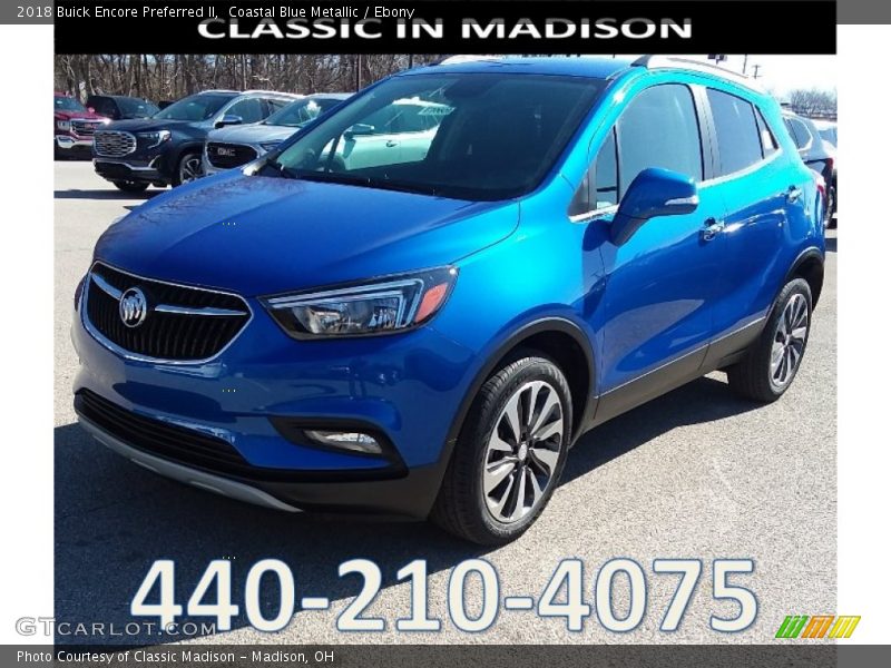 Coastal Blue Metallic / Ebony 2018 Buick Encore Preferred II