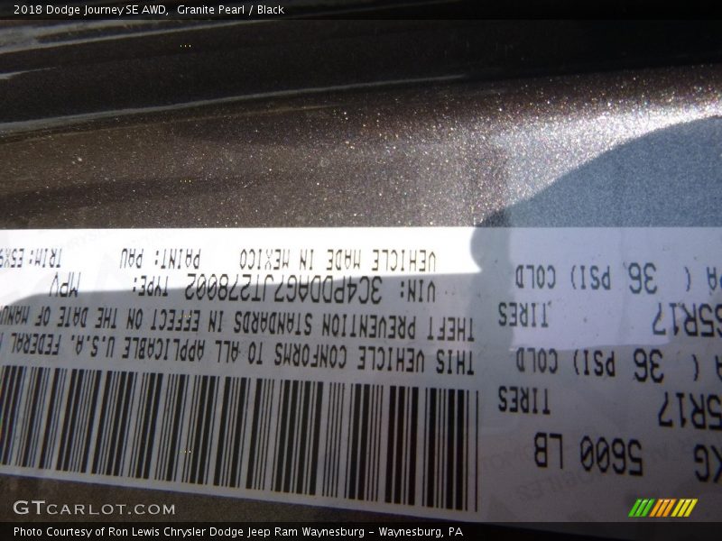 Granite Pearl / Black 2018 Dodge Journey SE AWD