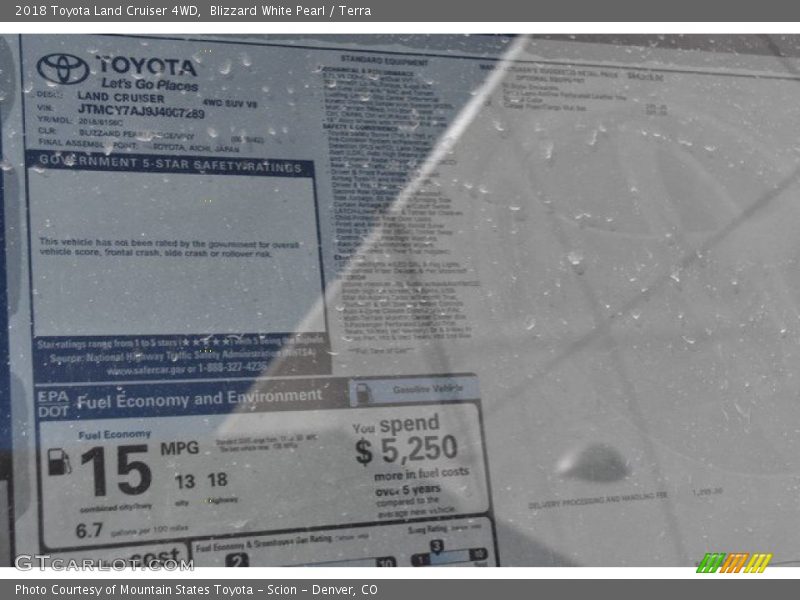 Blizzard White Pearl / Terra 2018 Toyota Land Cruiser 4WD