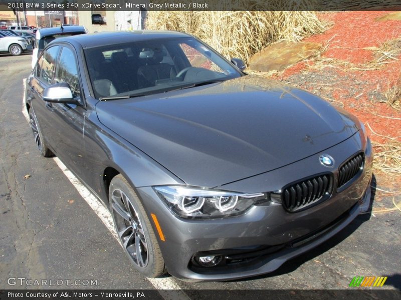 Mineral Grey Metallic / Black 2018 BMW 3 Series 340i xDrive Sedan