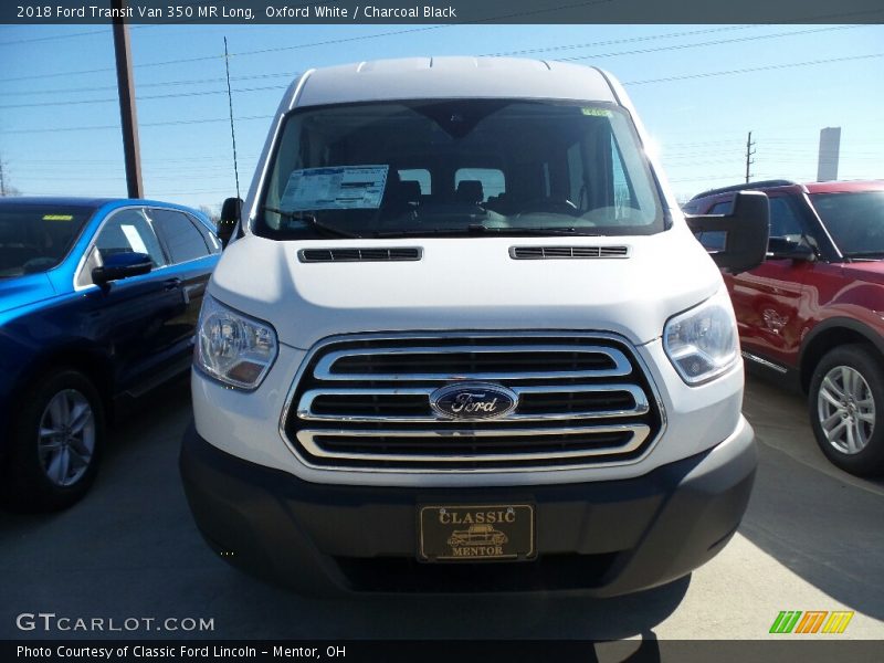 Oxford White / Charcoal Black 2018 Ford Transit Van 350 MR Long