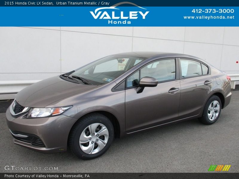 Urban Titanium Metallic / Gray 2015 Honda Civic LX Sedan