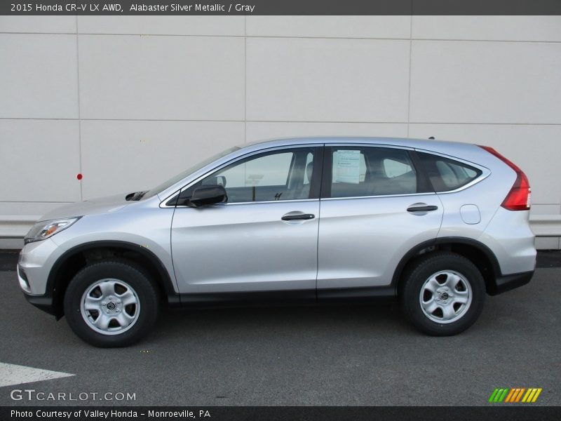 Alabaster Silver Metallic / Gray 2015 Honda CR-V LX AWD