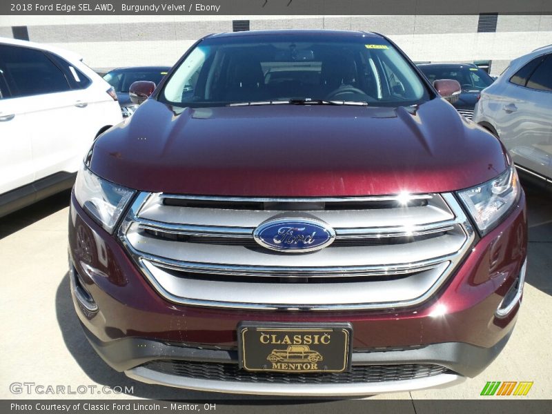 Burgundy Velvet / Ebony 2018 Ford Edge SEL AWD