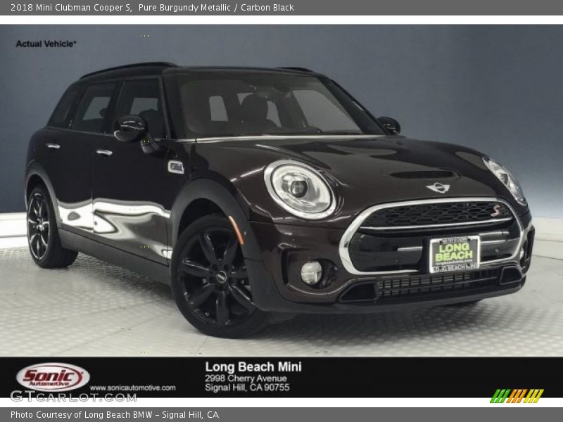 Pure Burgundy Metallic / Carbon Black 2018 Mini Clubman Cooper S