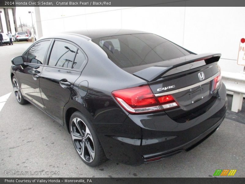 Crystal Black Pearl / Black/Red 2014 Honda Civic Si Sedan