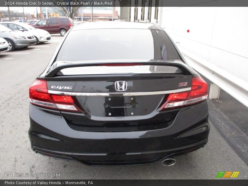 Crystal Black Pearl / Black/Red 2014 Honda Civic Si Sedan