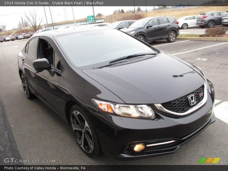 Crystal Black Pearl / Black/Red 2014 Honda Civic Si Sedan