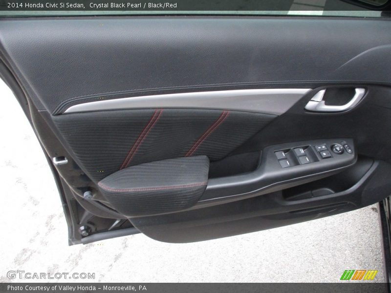 Crystal Black Pearl / Black/Red 2014 Honda Civic Si Sedan