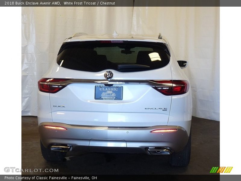 White Frost Tricoat / Chestnut 2018 Buick Enclave Avenir AWD